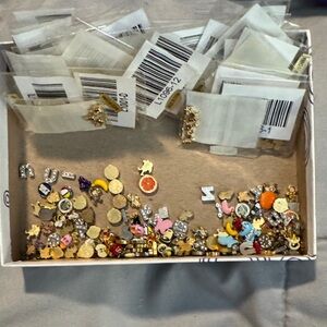 Assorted Enamel and Rhinestone Origami Owl Charms - Gold Tones